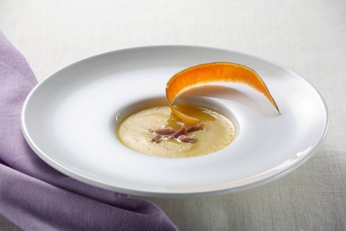 Crema de calabaza y puerros