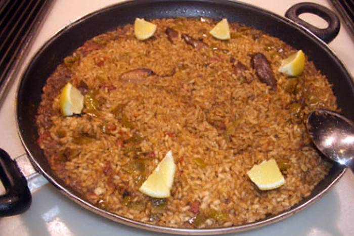 Arroz con calamares y gambas