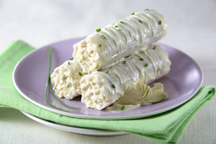 Canelones de alcachofas