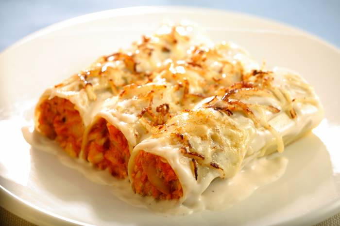 Canelones de atún con mayonesa