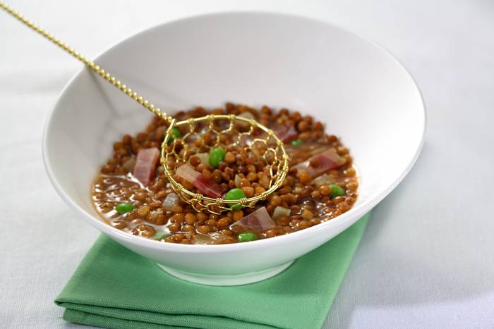 Lentejas con guisantes