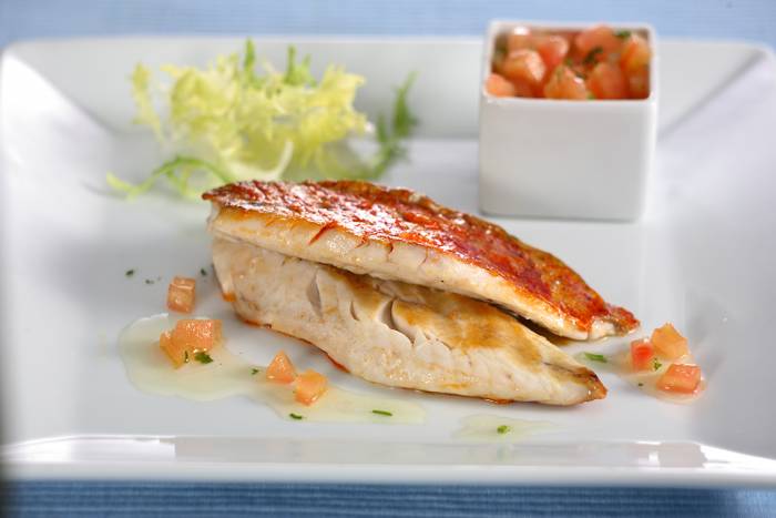 Pescado a la plancha con vinagreta