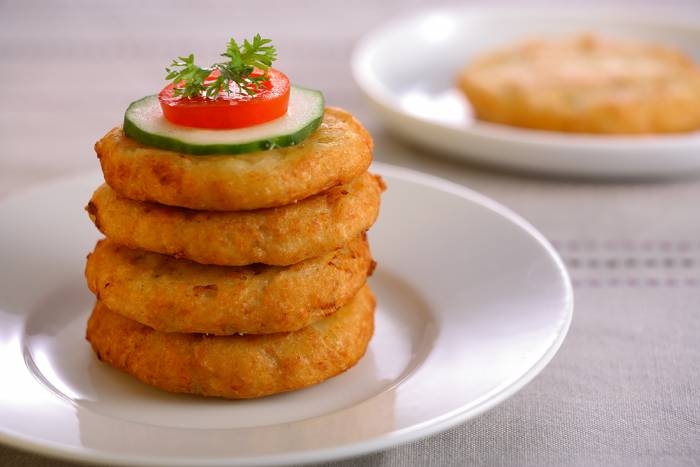 Hamburguesas de patata y cebolla