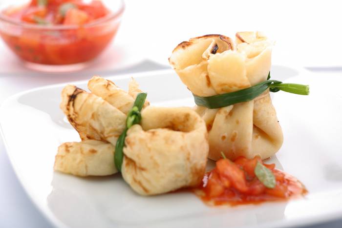 Empaquetado de tortitas con berenjena