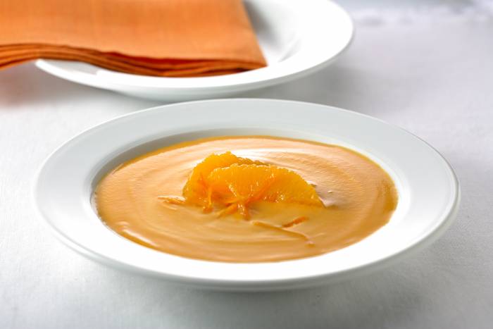 Sopa fría de zanahorias y naranjas