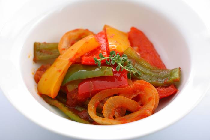 Estofado de pimientos y tomate