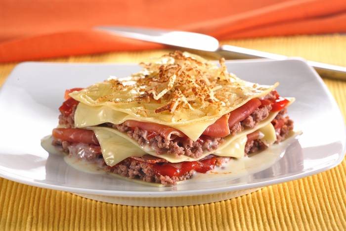 Lasaña de jamón serrano