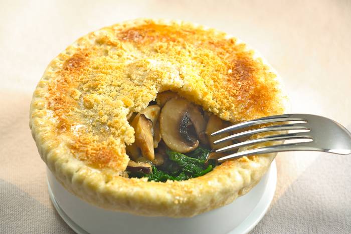 Lasaña de espinacas y setas