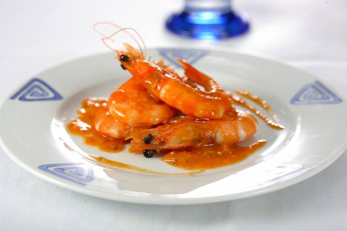 Langostinos flambeados