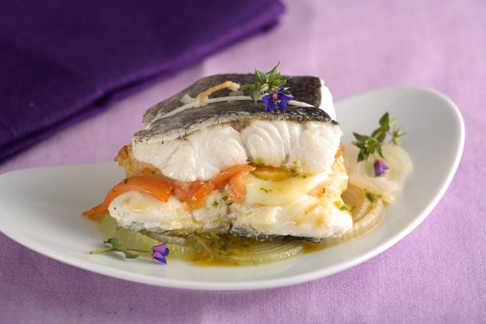 Merluza rellena con salmón