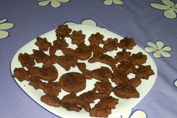 Galletas de masa brisa de chocolate