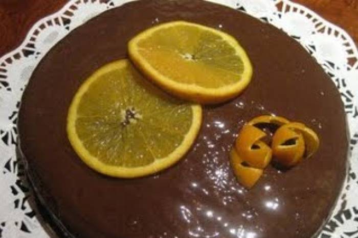 Tarta de naranja y chocolate