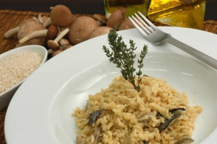 Risotto de setas y pollo
