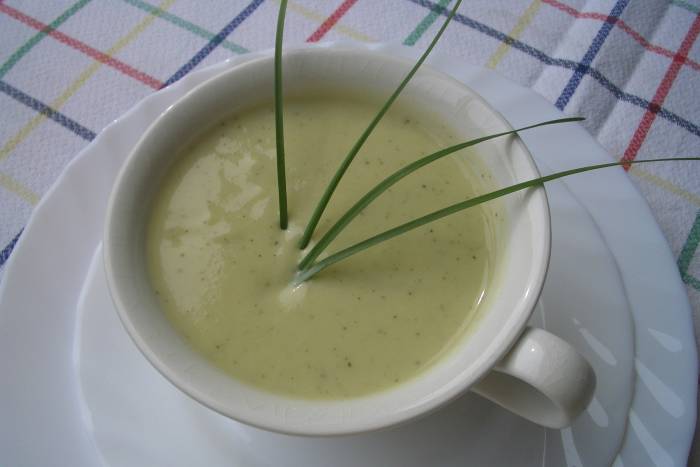 Crema de calabacín y puerros