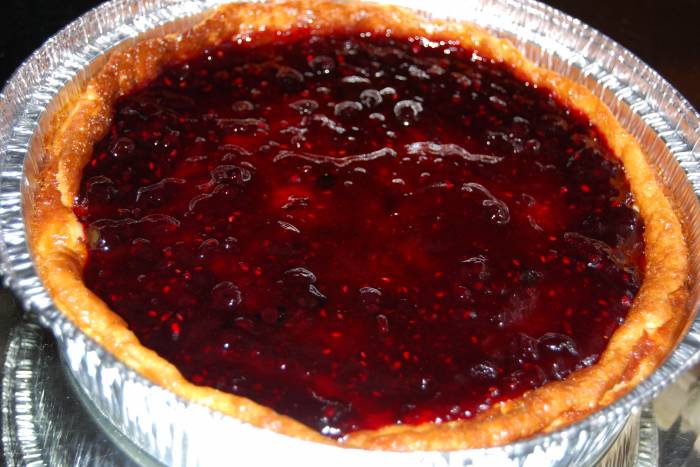 Tarta de queso con mermelada