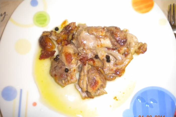 Pollo en salsa de perdiz