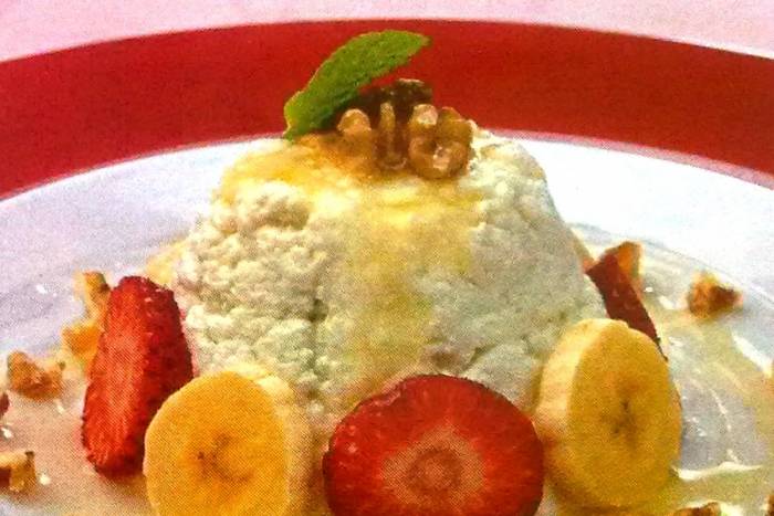 Requeson con miel y nueces