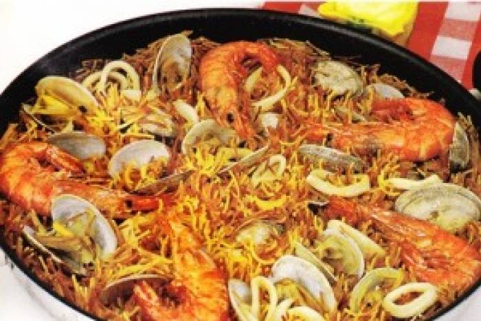 Receta de fideua con marisco