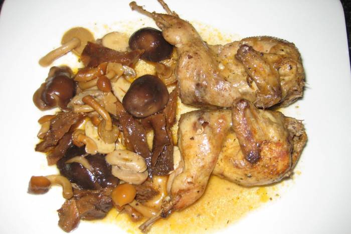 Codornices guisadas a mi manera