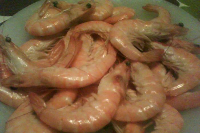Gambas al vapor