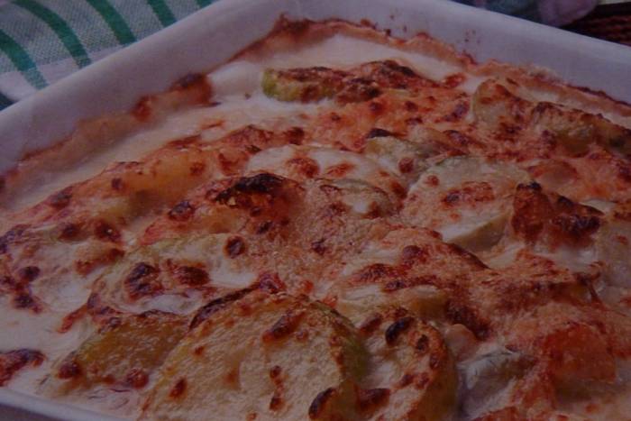 Calabacines con bechamel
