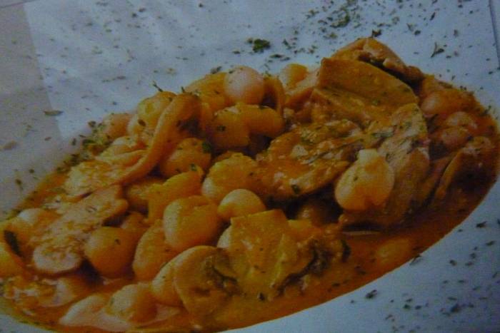 Judías blancas con champiñones