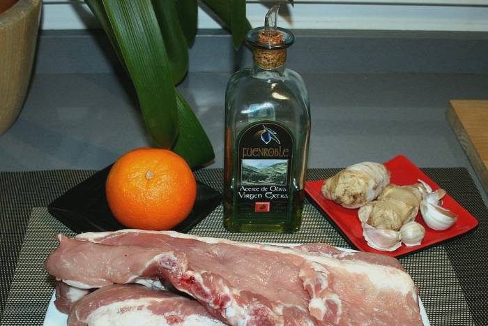 Costilla de cerdo con jengibre