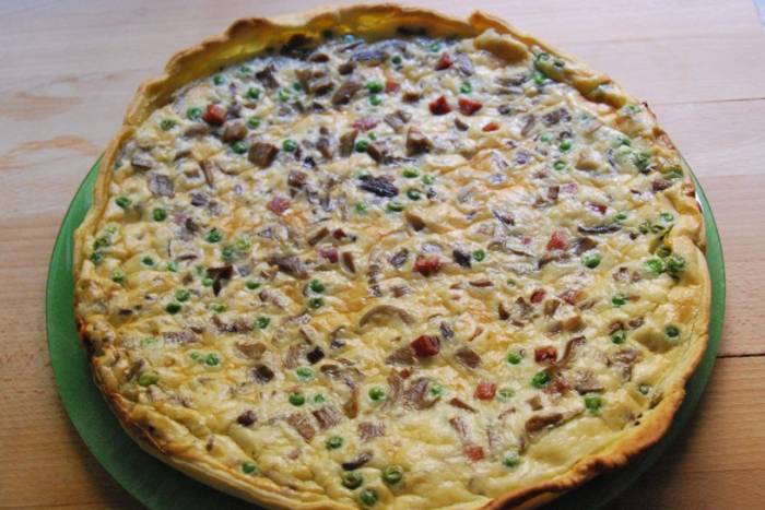 Quiche de setas y bacon
