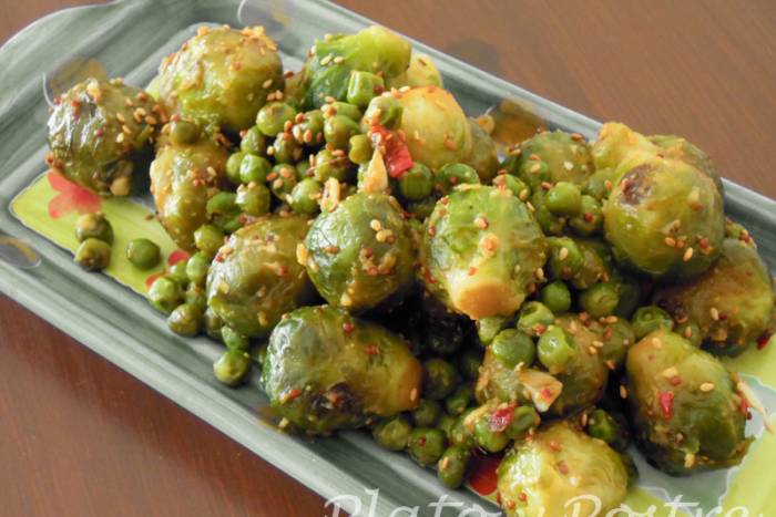 Coles de bruselas al estilo oriental