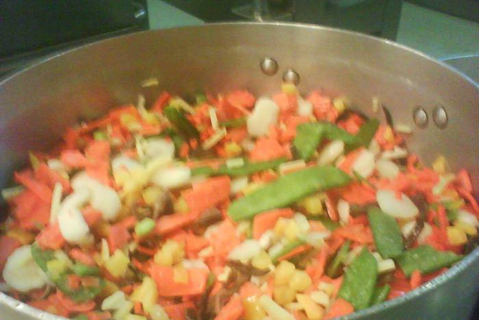 Salteado de verduras con curry