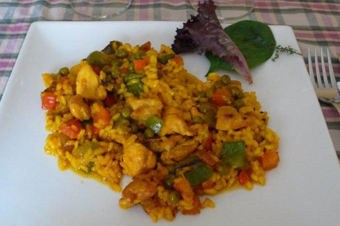 Pollo a la cerveza con arroz estilo chao, para anarosan