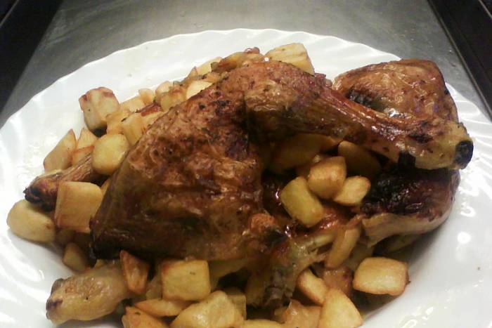 Pollo marinado al horno