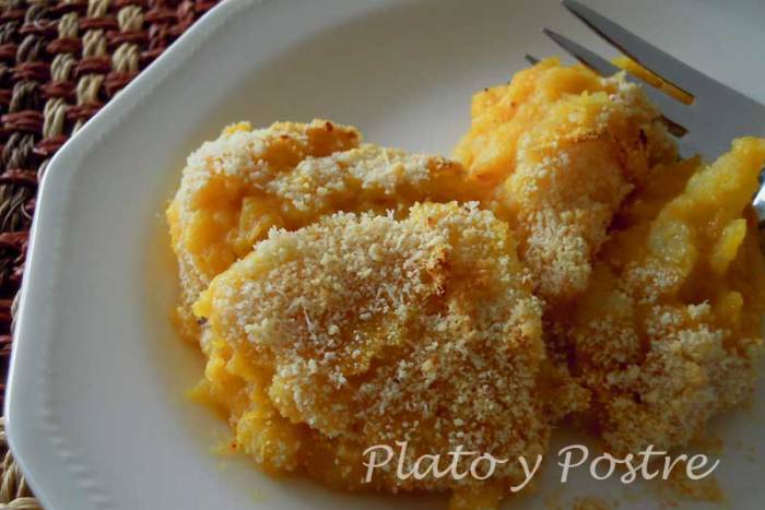 Gratén de calabaza y patatas