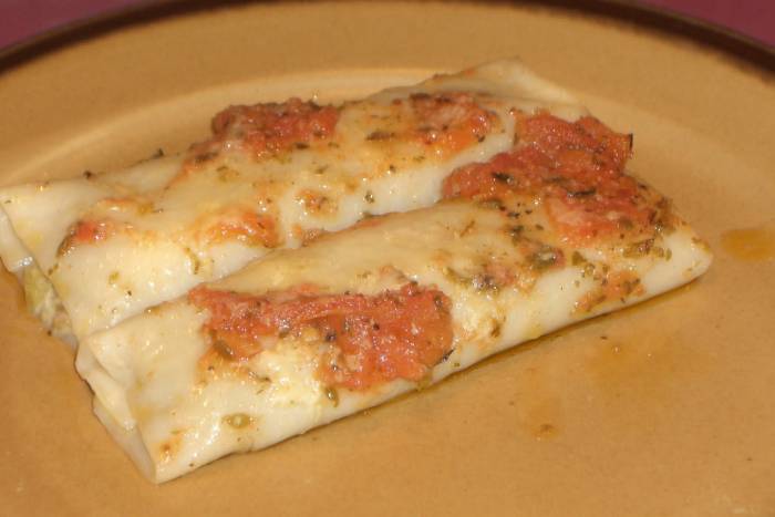 Canelones de puerro