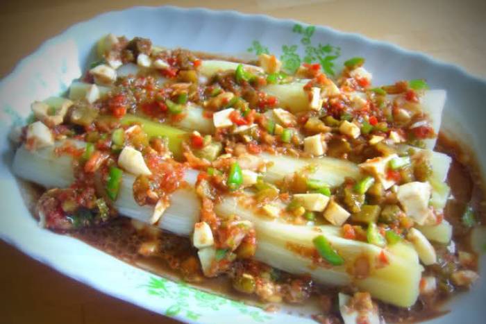 Puerros al toque de miel