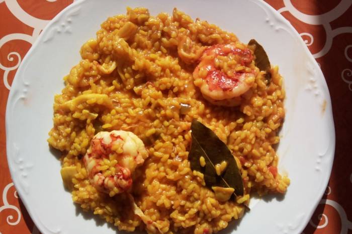 Arroz caldoso con carabineros