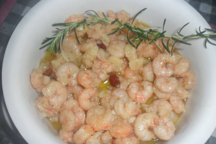 Gamba al ajillo chipionero