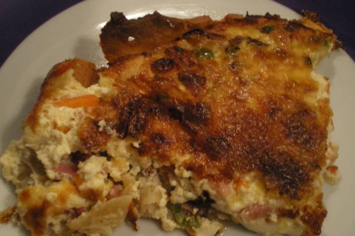 Quiche de verduras y bacon
