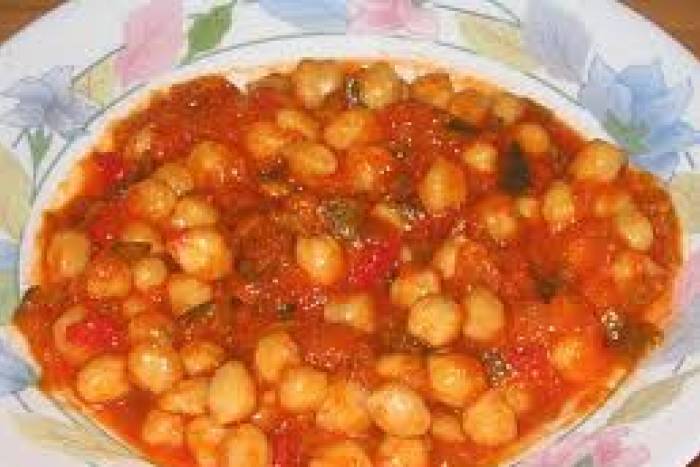 Garbanzos con pisto