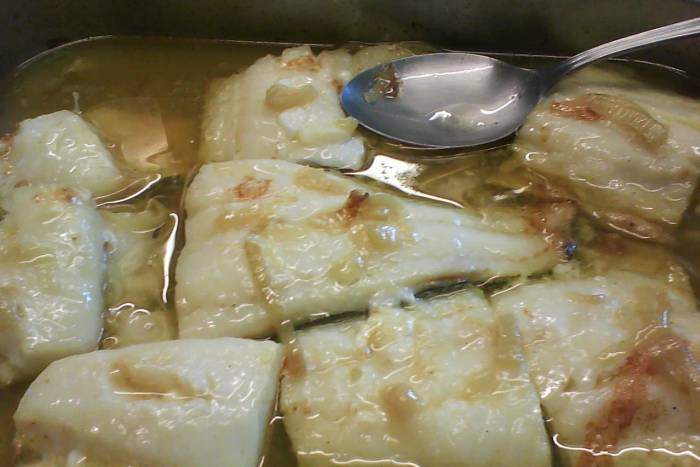 Bacalao en escabeche suave