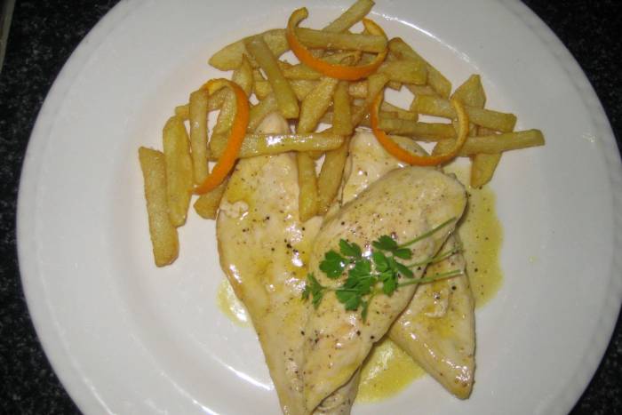 Solomillos de pollo a la naranja para chao
