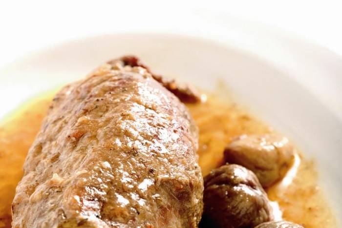 Solomillo de cerdo con castañas