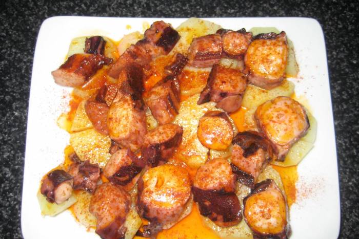 Tacos de pulpo a la gallega