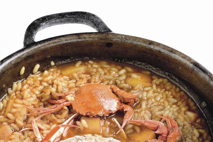 Arroz de cangrejos y sepia