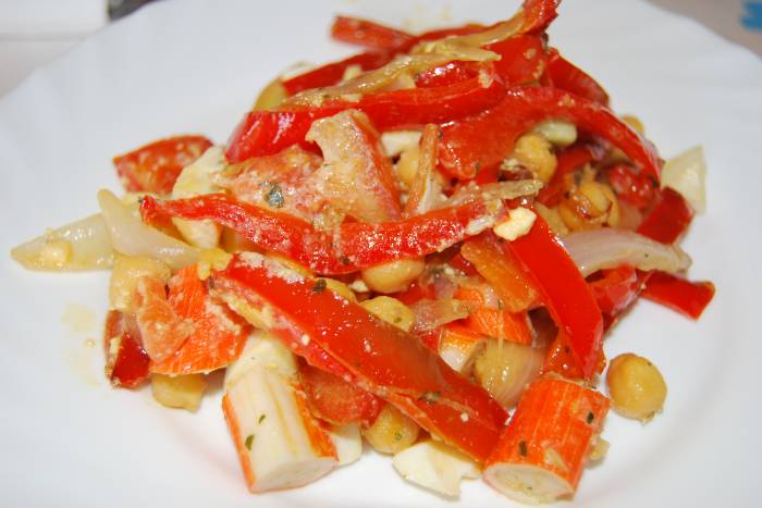 Ensalada templada de garbanzos y cominos