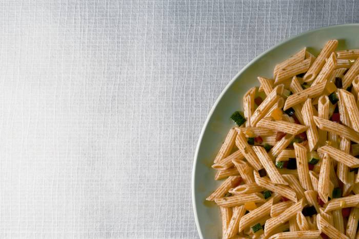 Pasta con hortalizas y verduras