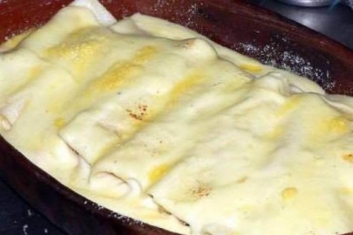 Canelones de rape y gambas