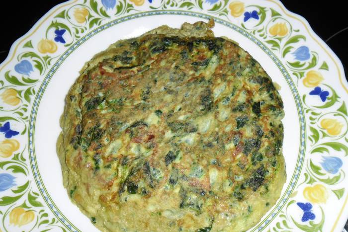 Tortilla de espinacas y esparragos
