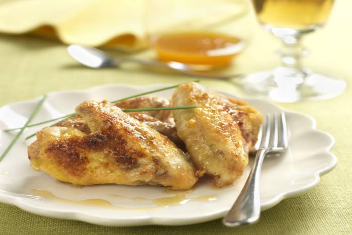 Alitas de pollo con miel