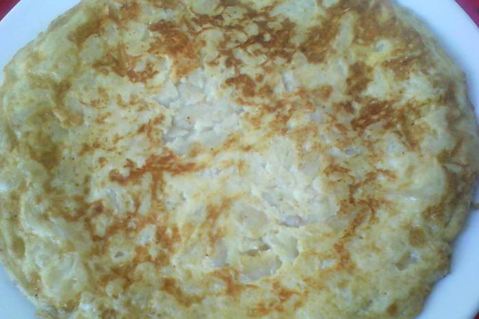 Tortilla de coliflor y queso